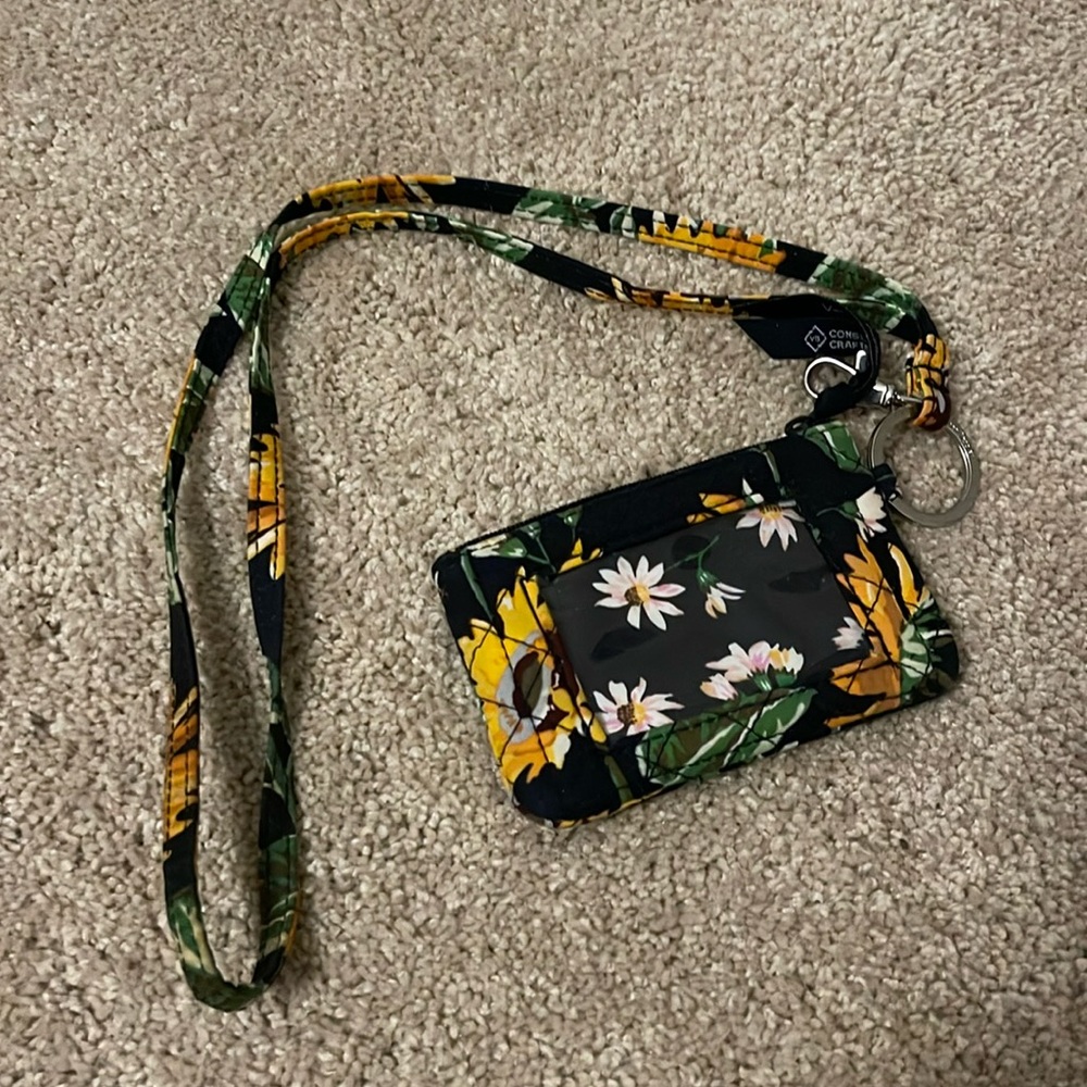 Vera Bradley Sunflower Lanyard & ID Holder- BARELY USED!